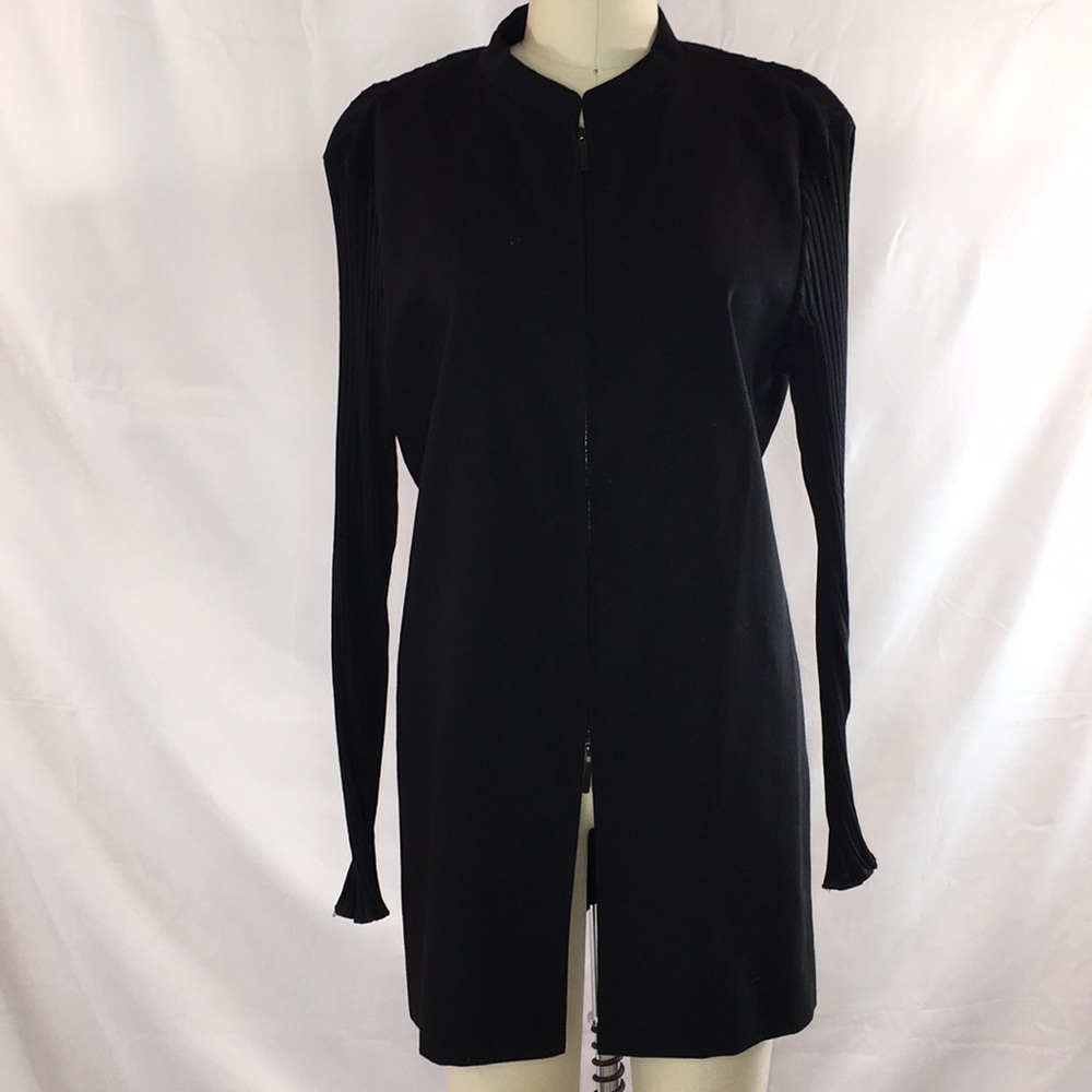 Annette Gortz  Italian made long merino wool  strucxtured sweater jacket…